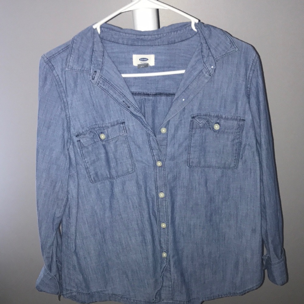 Chambray long sleeve top